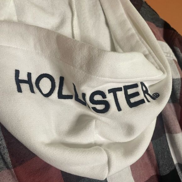 NWT Hollister Long Sleeve Flannel Shirt with Hood Mens Size M - Picture 4 of 5